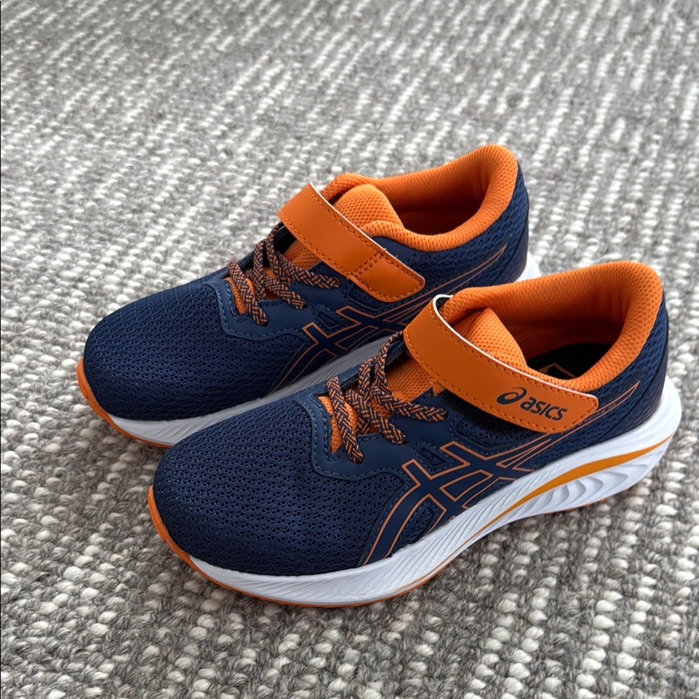Brand new Asics Blue and Orange Sneakers with Velcro Strap size 1